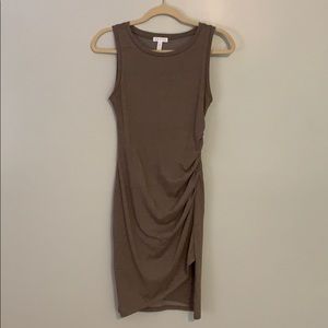 Leith Ruched Body-Con Tank Dress XS Taupe